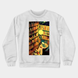 Hygge Library Bookworm | National library week | literacy week Crewneck Sweatshirt